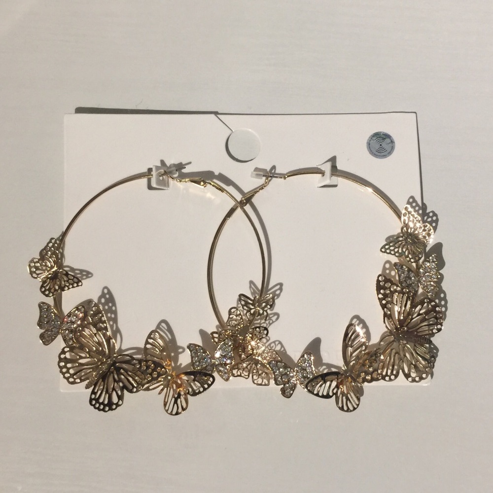 Butterfly Hoops Earrings